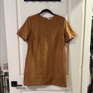 Elegant Tan Suede Dress